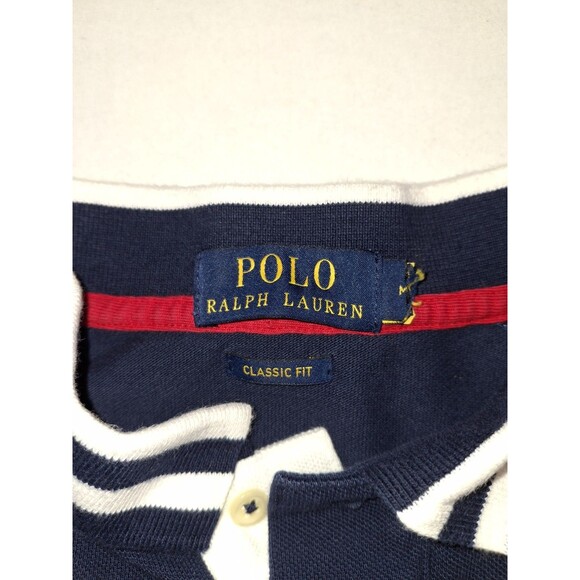 Polo Ralph Lauren Men's Medium Cruise Navy Multi Classic-Fit Big Pony Polo Shirt - Picture 2 of 9